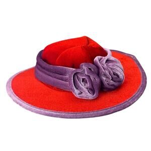 Red Hat Society Purple Rose bow Trim Doll Plush Small Decoration Toy Accessory